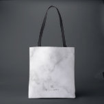 Weißer Marmor mit Personalisiertem Monogramm und N Tasche<br><div class="desc">Weißer Marmor mit Personalisiertem Monogramm und Namensschild mit Monogramm und Name in grauem,  modernem Sans Serif-Schriftart auf weißem Marmorboden.

Ideal als Brautgeschenk,  Muttertagsgeschenk,  Feriengeschenk,  Familiengeschenk und Wiedersehen Geschenk für jeden besondere Anlässe.</div>