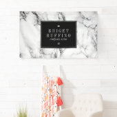 Weißer Marmor mit schwarzem Gran Banner (Insitu)