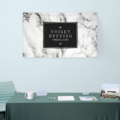 Weißer Marmor mit schwarzem Gran Banner (Messeveranstaltung)