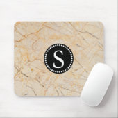 Weißer Marmor mit Schwarzer Monogramm Mousepad (Mit Mouse)