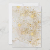 ~ Weißer Marmor mit Star Dust Glitzer Wedding Einladung (Rückseite)