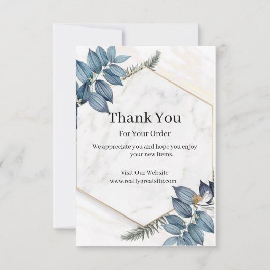 Weißer Marmor modern Dankeskarte (Vorderseite)