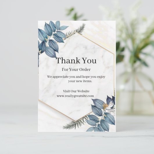 Weißer Marmor modern Dankeskarte (Stehend Vorderseite)