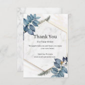 Weißer Marmor modern Dankeskarte (Vorne/Hinten)