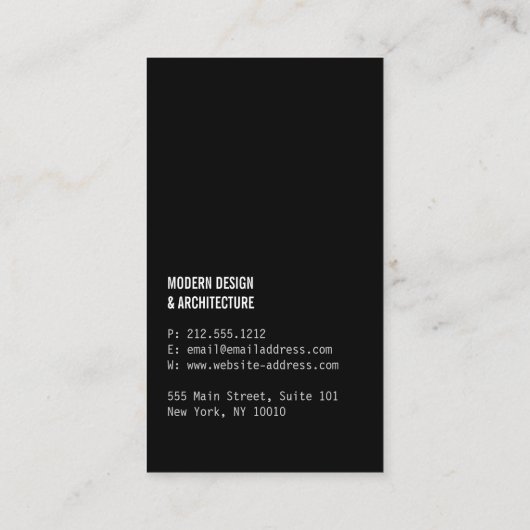 Weißer Marmor modern und Beruflich Visitenkarte (Rückseite)