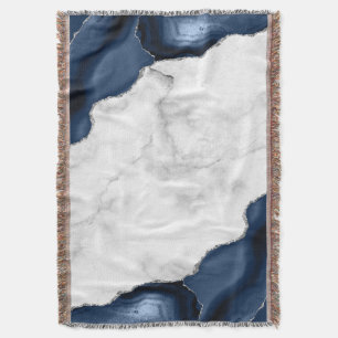 Weißer Marmor Navy Blau Achat Silber Decke