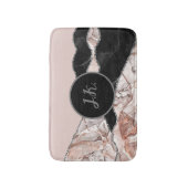 Weißer Marmor Navy Blue Agate Silver Glitzer Badematte (Vorderseite Vertikal)