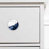 Weißer Marmor Navy Blue Agate Silver Glitzer Keramikknauf