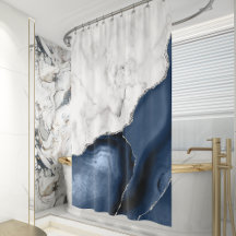 Weißer Marmor Navy Blue Silver Agate