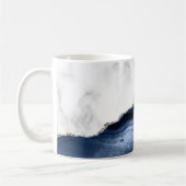Weißer Marmor Navy Blue Silver Agate Kaffeetasse (Links)