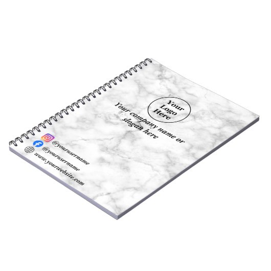 Weißer Marmor Notizblock (Linke Seite)