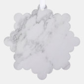 Weißer Marmor Ornament Karte (Rückseite)