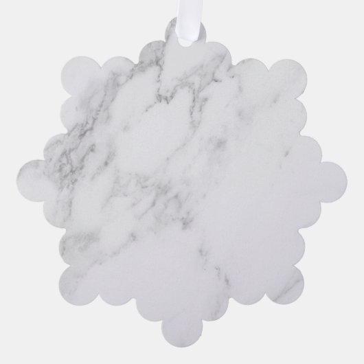 Weißer Marmor Ornament Karte (Vorderseite)