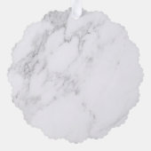 Weißer Marmor Ornament Karte (Rückseite)