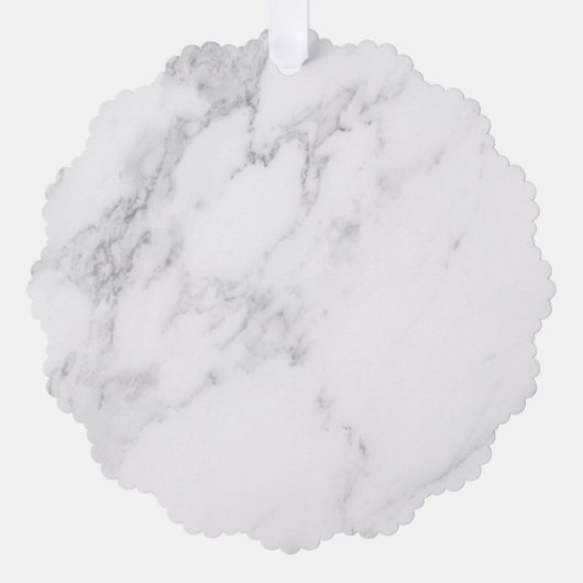 Weißer Marmor Ornament Karte (Vorderseite)