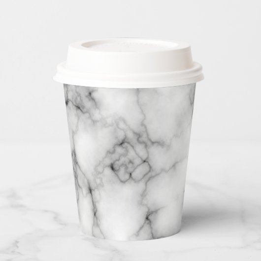 Weißer Marmor Pappbecher (Links)