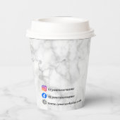 Weißer Marmor Pappbecher (Rückseite)