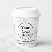 Weißer Marmor Pappbecher (Vorderseite)