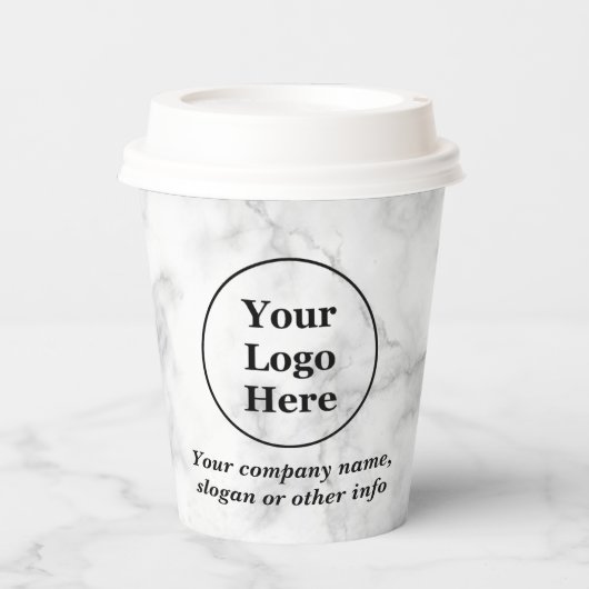 Weißer Marmor Pappbecher (Vorderseite)