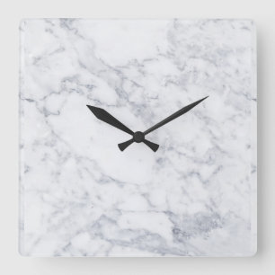 Weißer Marmor Quadratische Wanduhr