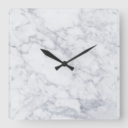 Weißer Marmor Quadratische Wanduhr (Vorderseite)