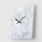 Weißer Marmor Quadratische Wanduhr (Winkel)