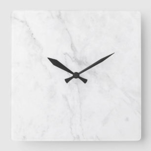  Weißer Marmor Quadratische Wanduhr
