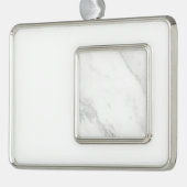 Weißer Marmor Rahmen-Ornament Silber (Links)