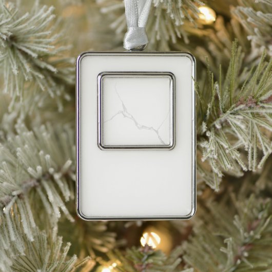 Weißer Marmor Rahmen-Ornament Silber (Baum)