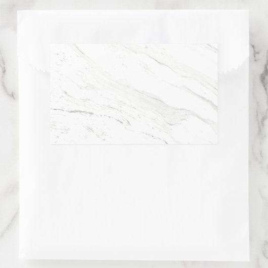 Weißer Marmor Rechteckiger Aufkleber (Tasche)