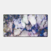 weißer Marmor, rosa und blaue Glitzer Schreibtischunterlage (Vorderseite)