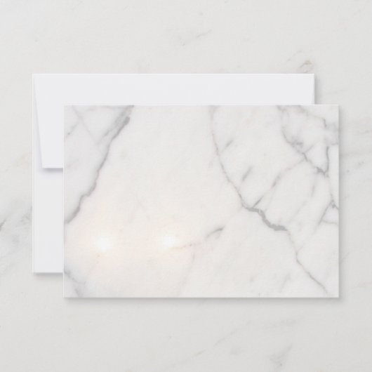 Weißer Marmor RSVP Karte (Vorderseite)