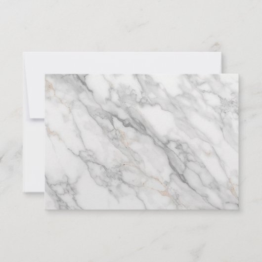 Weißer Marmor RSVP Karte (Vorderseite)