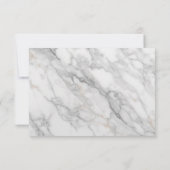 Weißer Marmor RSVP Karte (Rückseite)