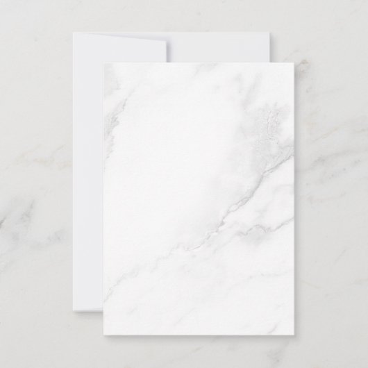 Weißer Marmor RSVP Karte (Vorderseite)