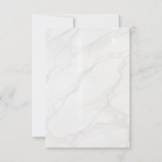 Weißer Marmor RSVP Karte (Vorderseite)