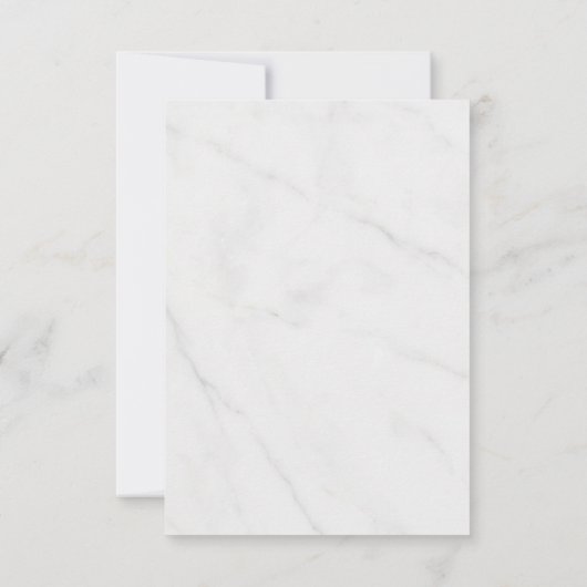Weißer Marmor RSVP Karte (Rückseite)