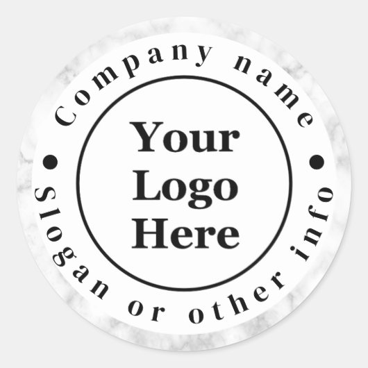 Weißer Marmor Runder Aufkleber (Vorderseite)