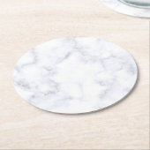 Weißer Marmor Runder Pappuntersetzer (Angewinkelt)