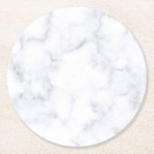 Weißer Marmor Runder Pappuntersetzer (Vorderseite)