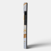 Weißer Marmor Schick Gold Glitter Monogramm Case-Mate iPhone Hülle (Rückseite / Links)