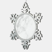 Weißer Marmor Schneeflocken Zinn-Ornament (Rechts)