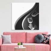 Weißer Marmor, schwarz, goldenes Mobiliar Leinwanddruck (Insitu (Wohnzimmer))