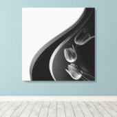 Weißer Marmor, schwarz, goldenes Mobiliar Leinwanddruck (Insitu (Holzboden))