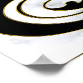 Weißer Marmor, schwarz, goldenes Mobiliar Poster (Ecke)