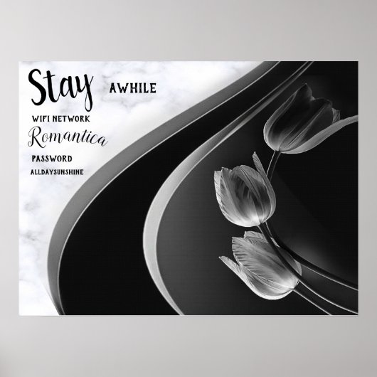 Weißer Marmor, schwarz, goldenes Mobiliar Poster (Vorne)