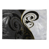 Weißer Marmor, schwarz, goldfarbener Fliesenboden  Kissenbezug (Rückseite)