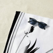 Weißer Marmor, schwarz, goldfarbener Fliesenboden  Strandtuch (Beispiel)