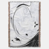 Weißer Marmor, schwarze Filigree Grafik Decke (Vorderseite Vertikal)