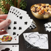 Weißer Marmor, schwarze Filigree Grafik Spielkarten (In Situ)